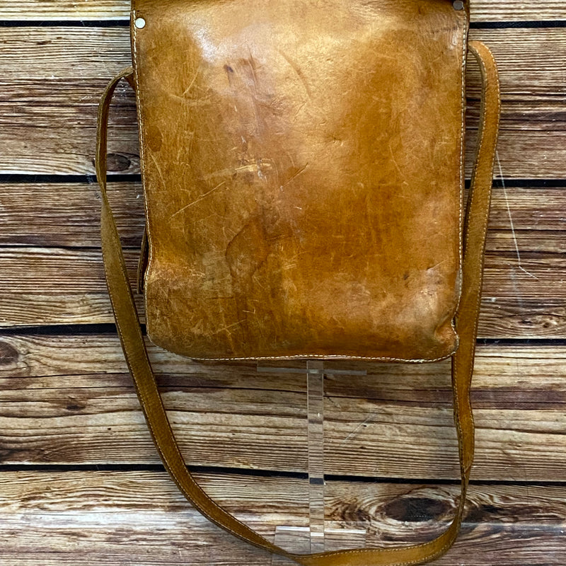 Antike Schultasche, Vintage Ledertasche mit Trageriehmen