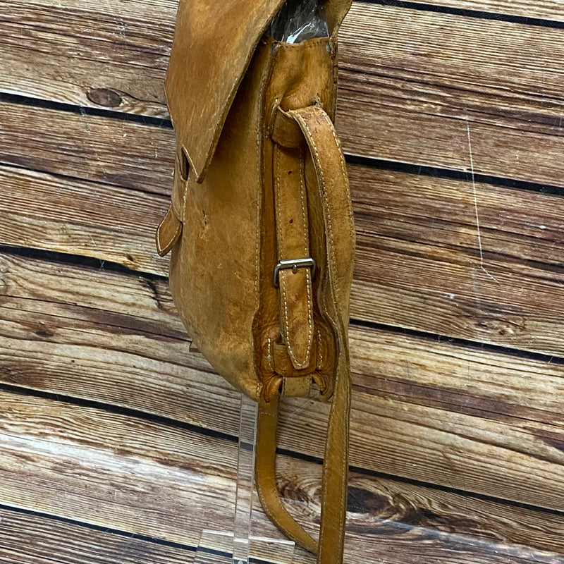 Antike Schultasche, Vintage Ledertasche mit Trageriehmen