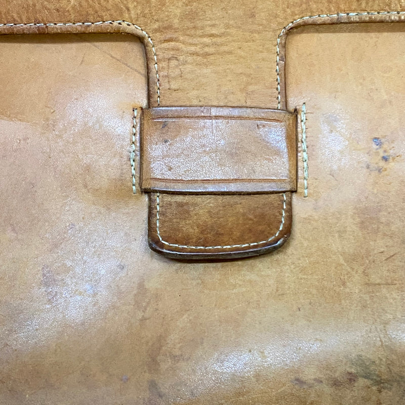 Antike Schultasche, Vintage Ledertasche mit Trageriehmen