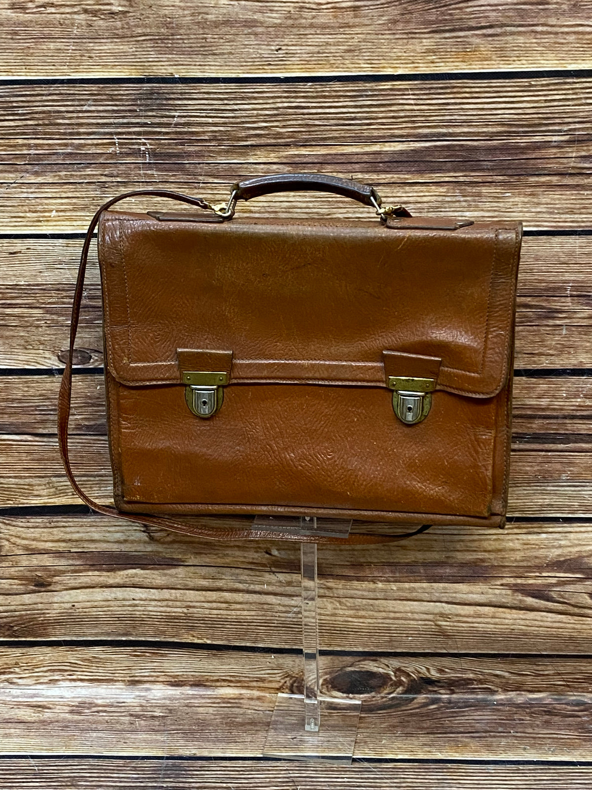 Antiker Schulranzen aus Leder, Vintage Ledertasche 