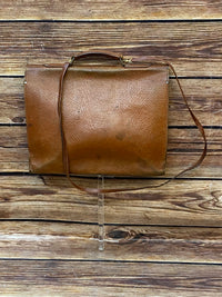 Antiker Schulranzen aus Leder, Vintage Ledertasche