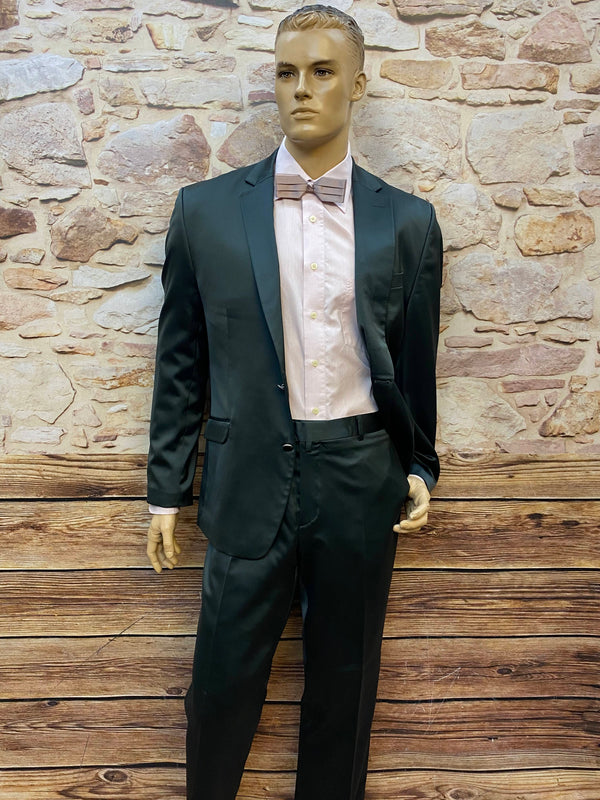 Herren Anzug Set Gr. 54 schwarz mit Vintage-Hemd & Fliege