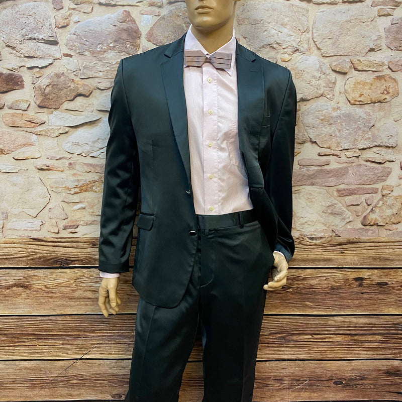 Herren Anzug Set Gr. 54 schwarz mit Vintage-Hemd & Fliege
