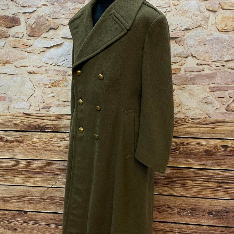 Vintage Armee-Mantel Gr. 48 – Olivgrüner Wollmix