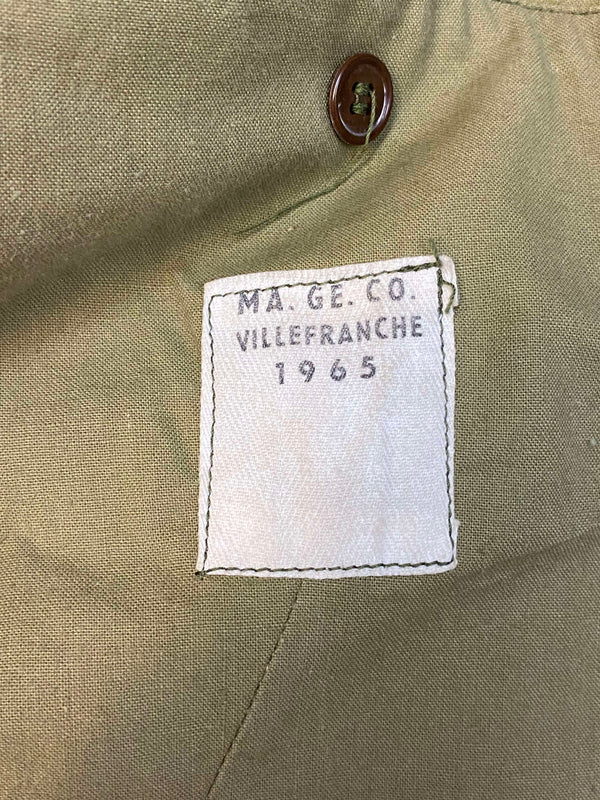 Vintage Armee-Mantel Gr. 48 – Olivgrüner Wollmix