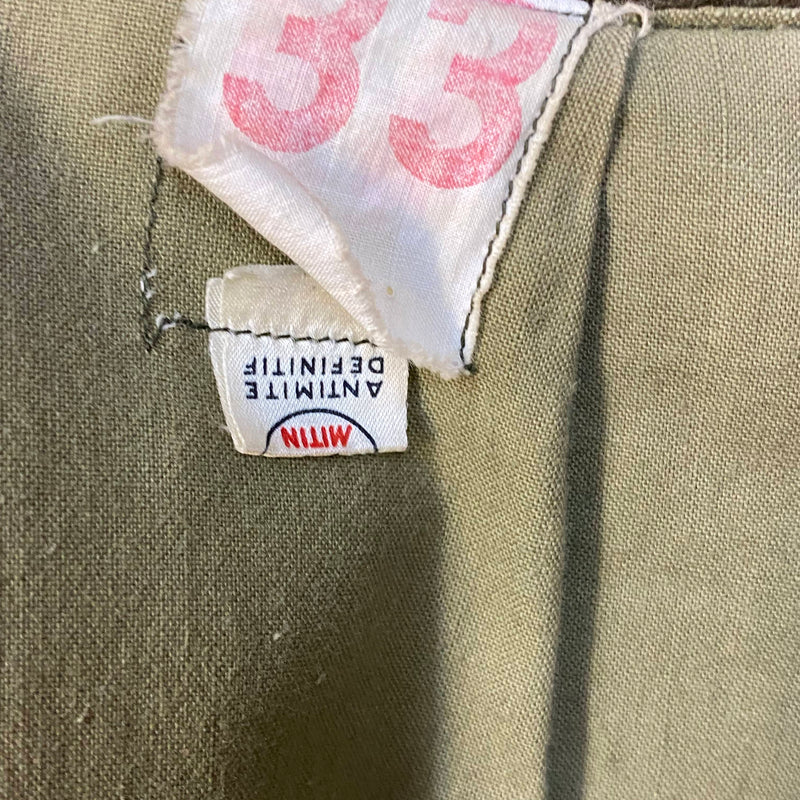 Vintage Armee-Mantel Gr. 48 – Olivgrüner Wollmix