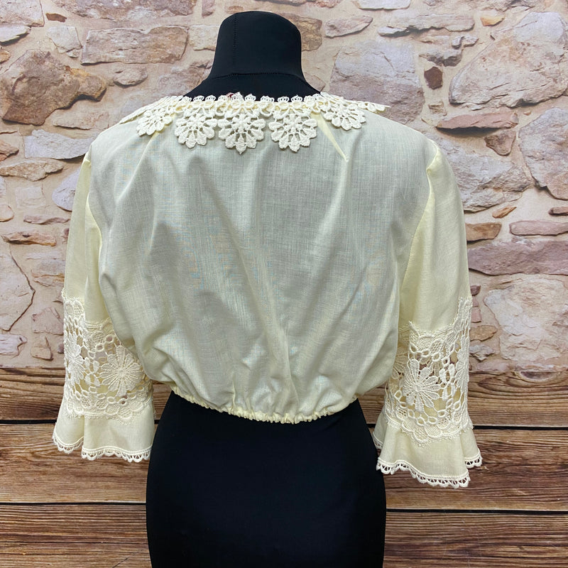 Vintage Dirndlbluse, 70er Jahre, Gr.44, mit Glockenärmel