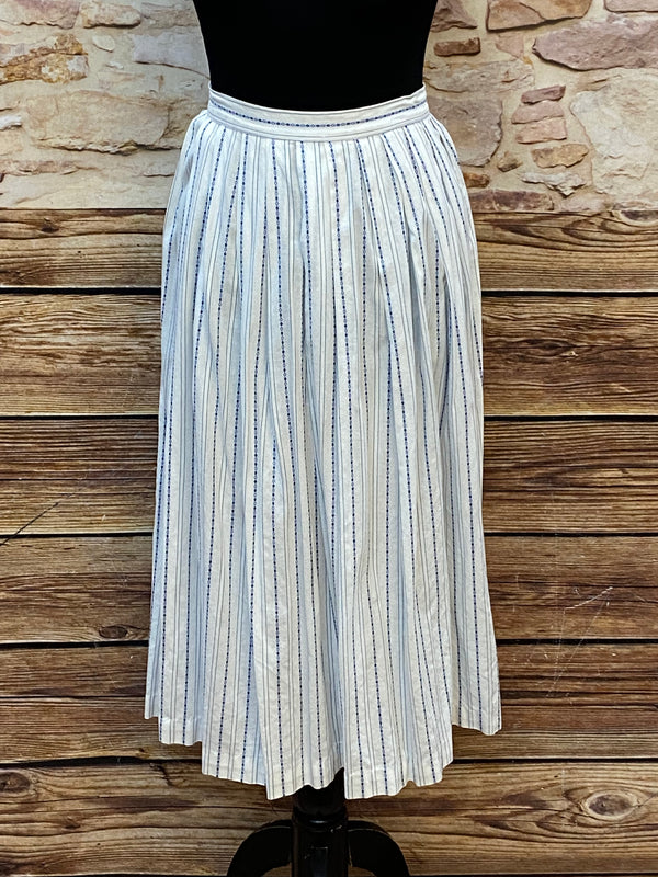  Dirndlschürze Mittellang Vintage 79 cm weiß mit Muster 