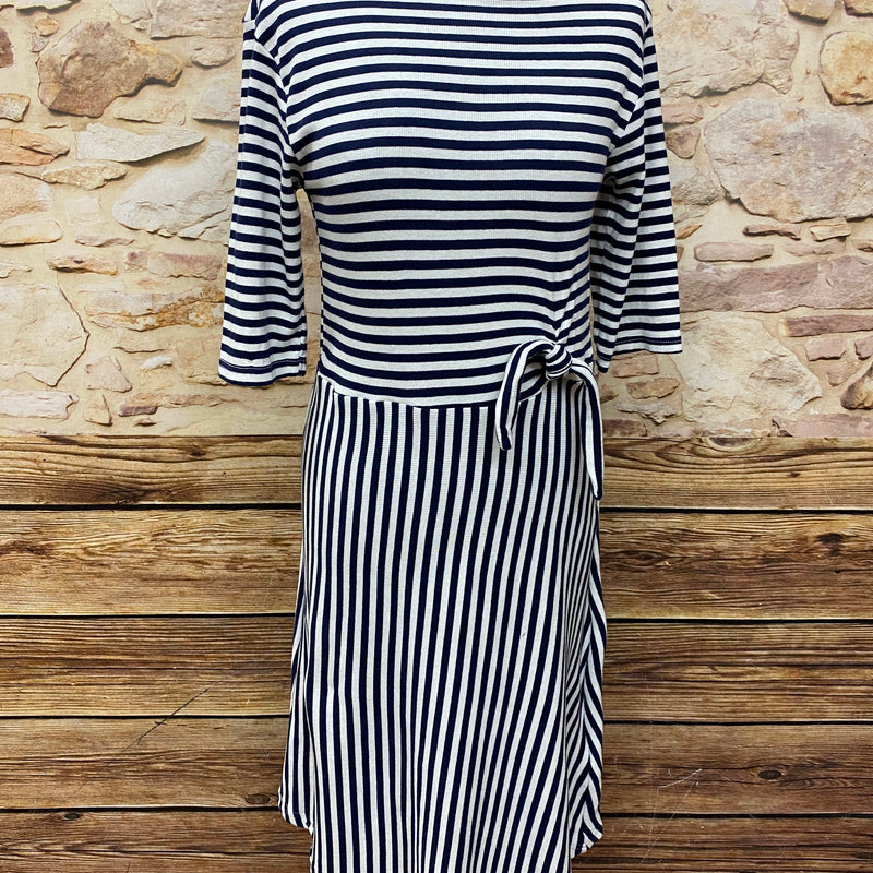 Blau weiß gestreiftes Kleid, Maritim 40er Jahre Stil Gr.M