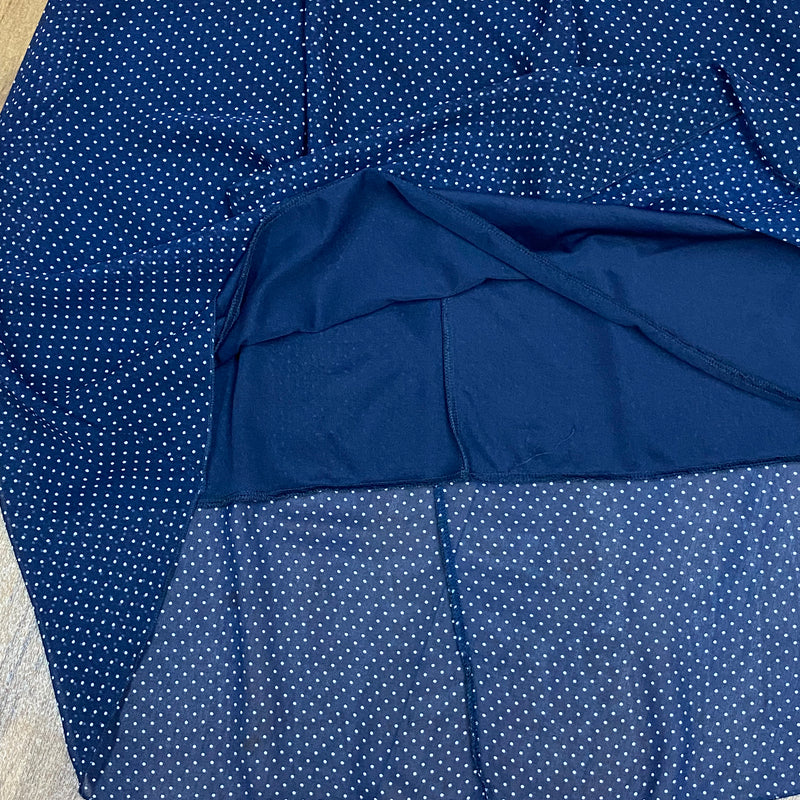 Blau, weißes Kleid mit Pünktchen 40er Jahre Stil, schwingend, Gr.44