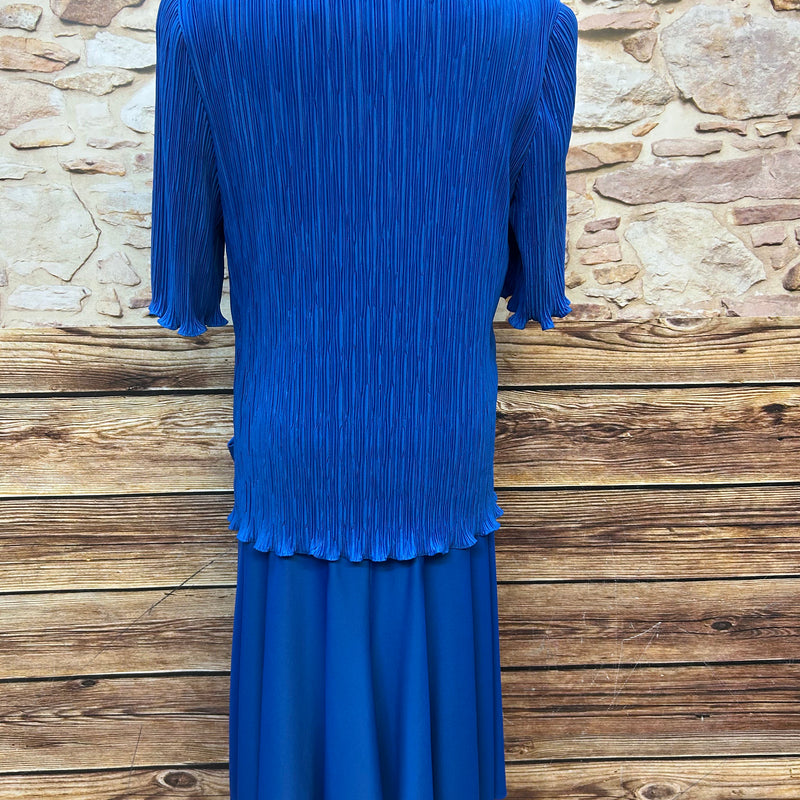 Plissee-Kleid Gr. 46 (US 16) – Drop Waist & XL-Schleife