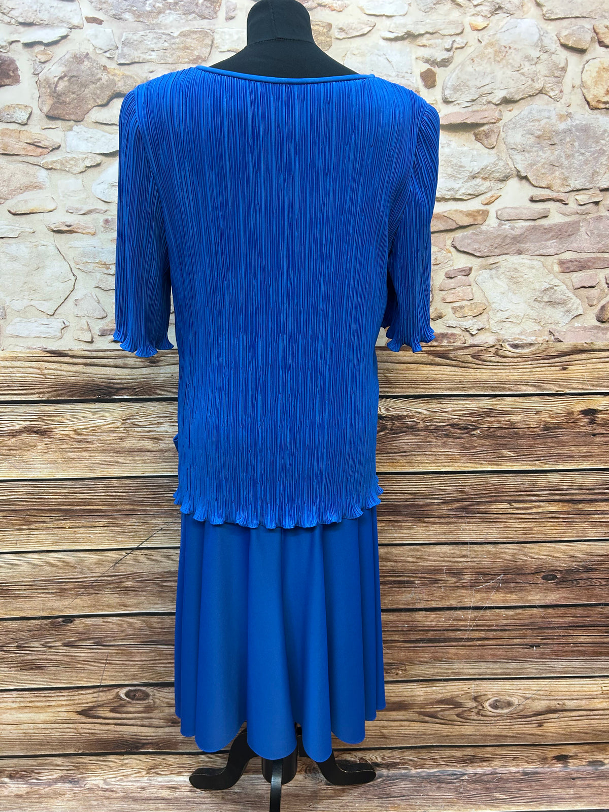 Plissee-Kleid Gr. 46 (US 16) – Drop Waist & XL-Schleife