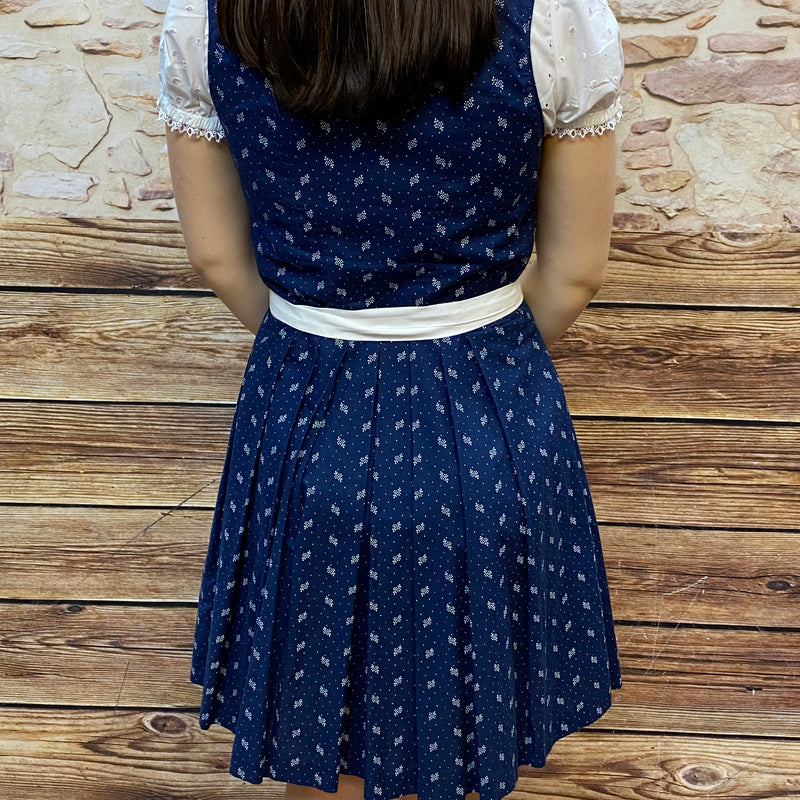Vintage Dirndl blau mit weißer Schürze Gr.38