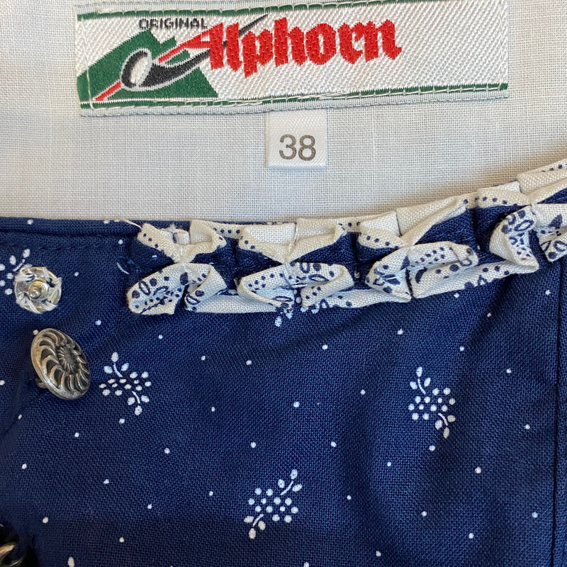 Vintage Dirndl blau mit weißer Schürze Gr.38