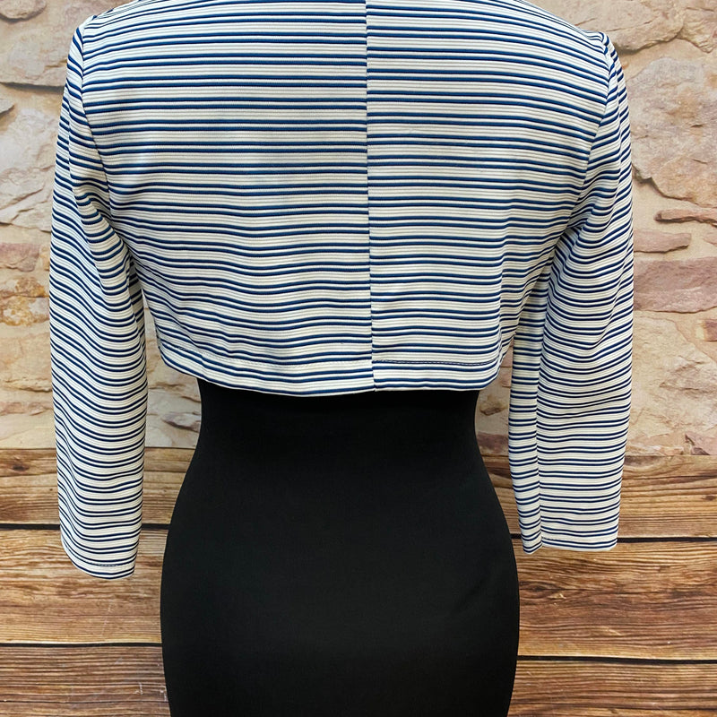 „Gestreifter Vintage Bolero Damen Rückansicht