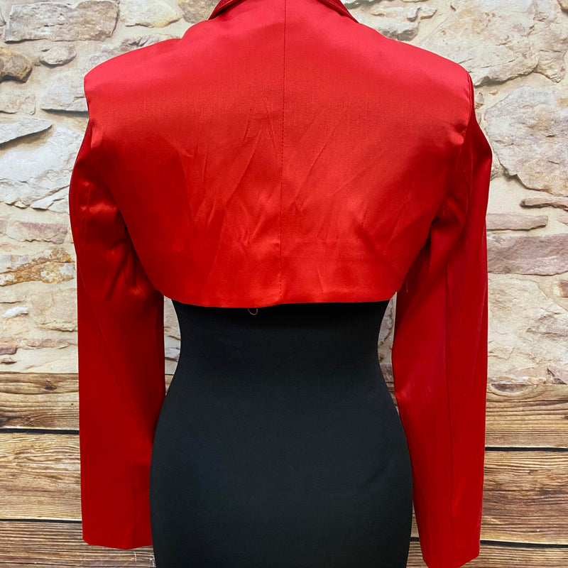 „Vintage Bolero Damen rot, Rückansicht kurz geschnitten“