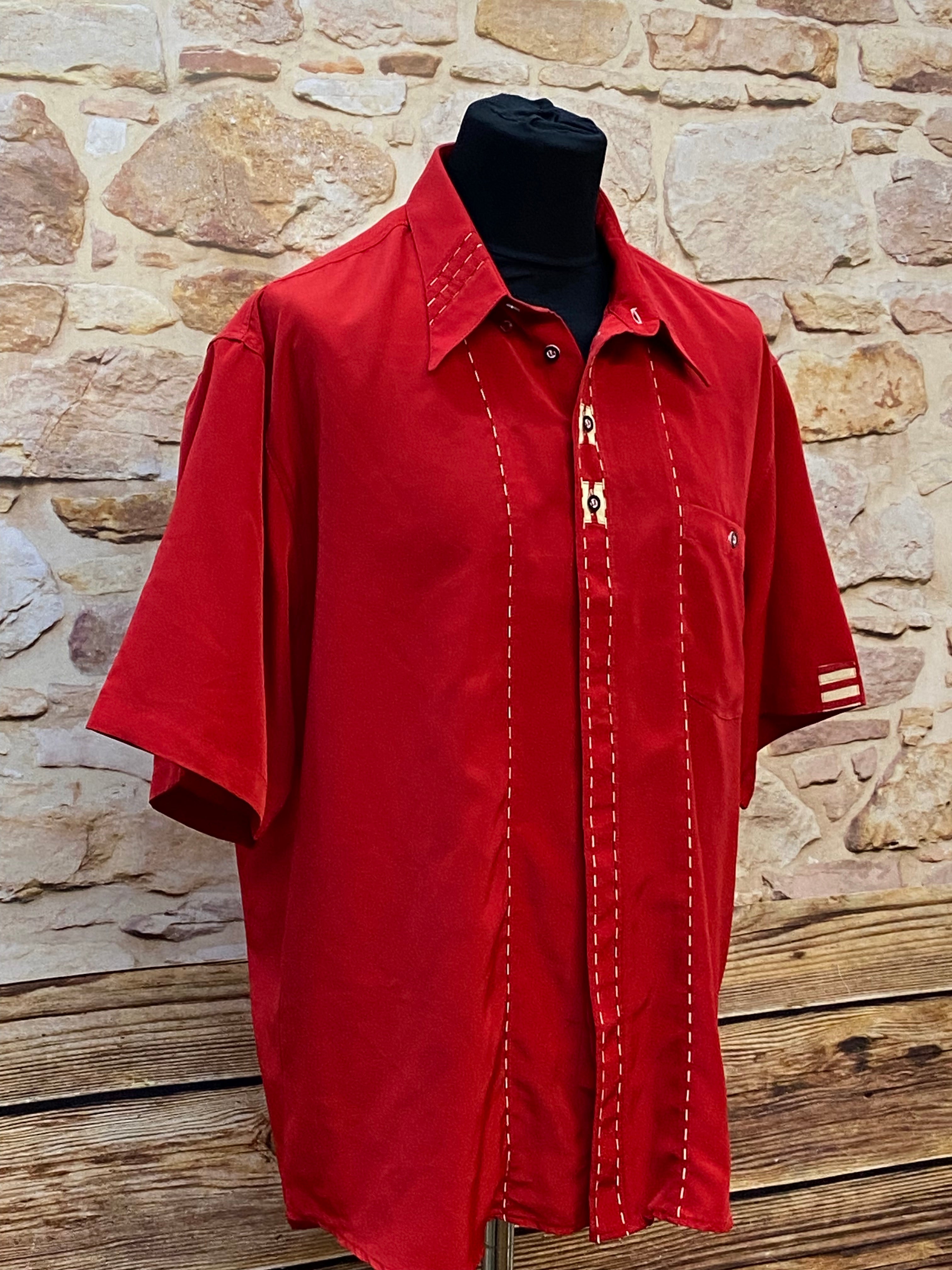 50´s Style Hemd Bowlinghemd Rockabilly Gr.XL rot