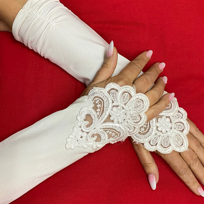Fingerlose Brauthandschuhe in ivory, Vintage
