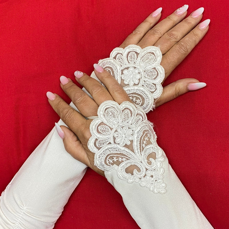 Fingerlose Brauthandschuhe in ivory, Vintage