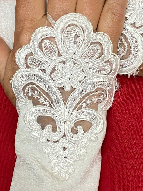 Fingerlose Brauthandschuhe in ivory, Vintage