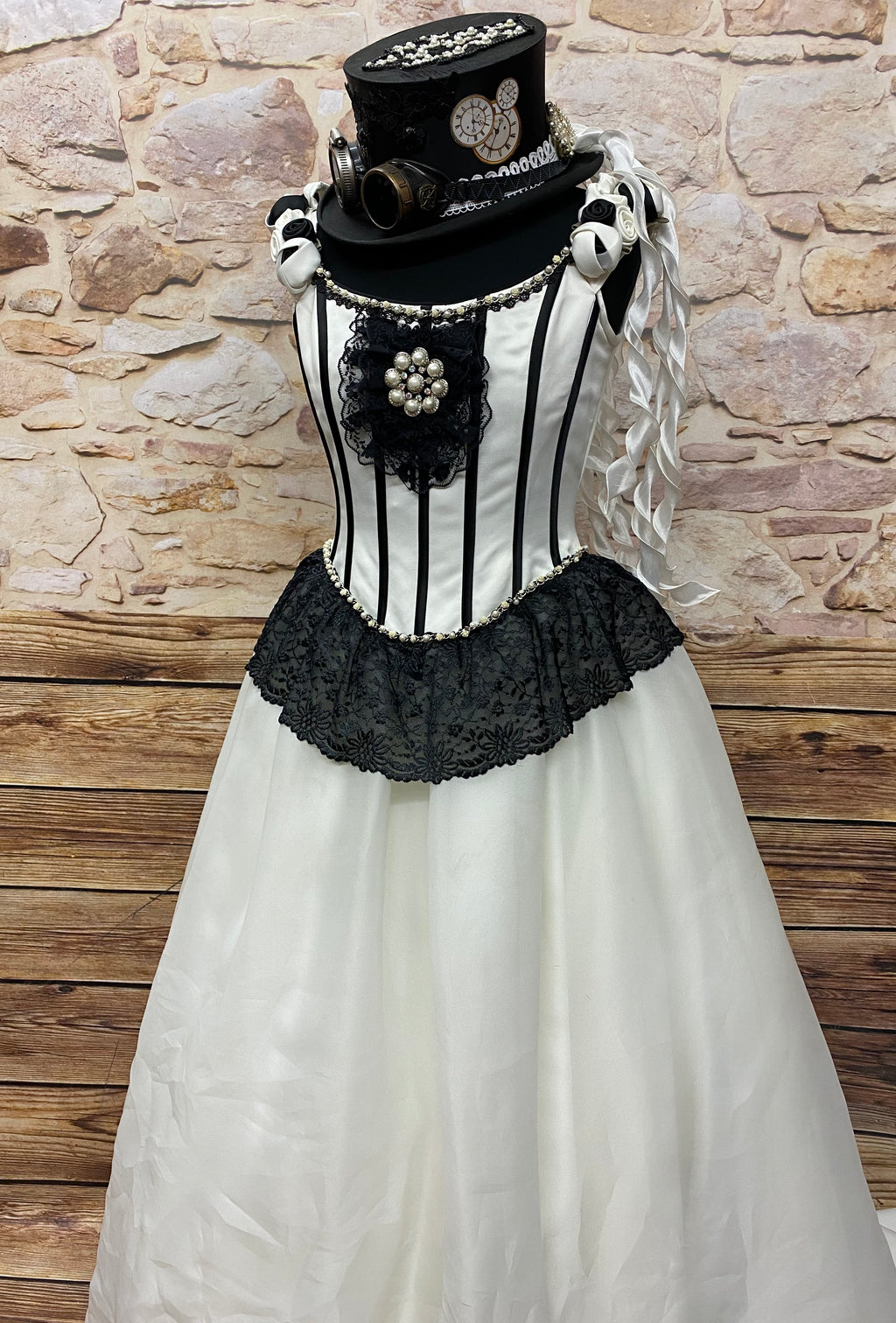 Brautkleid Steampunk Vintage Rokoko Viktorianisch Hochzeitskleid Gr.38 Unikat