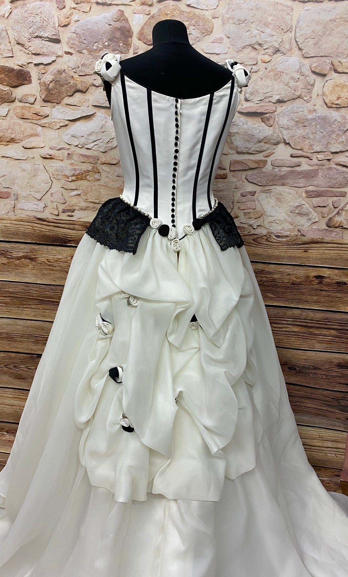 Hochwertiges Brautkleid Steampunk Vintage Viktorianisch Hochzeitskleid Gr.M Unikat