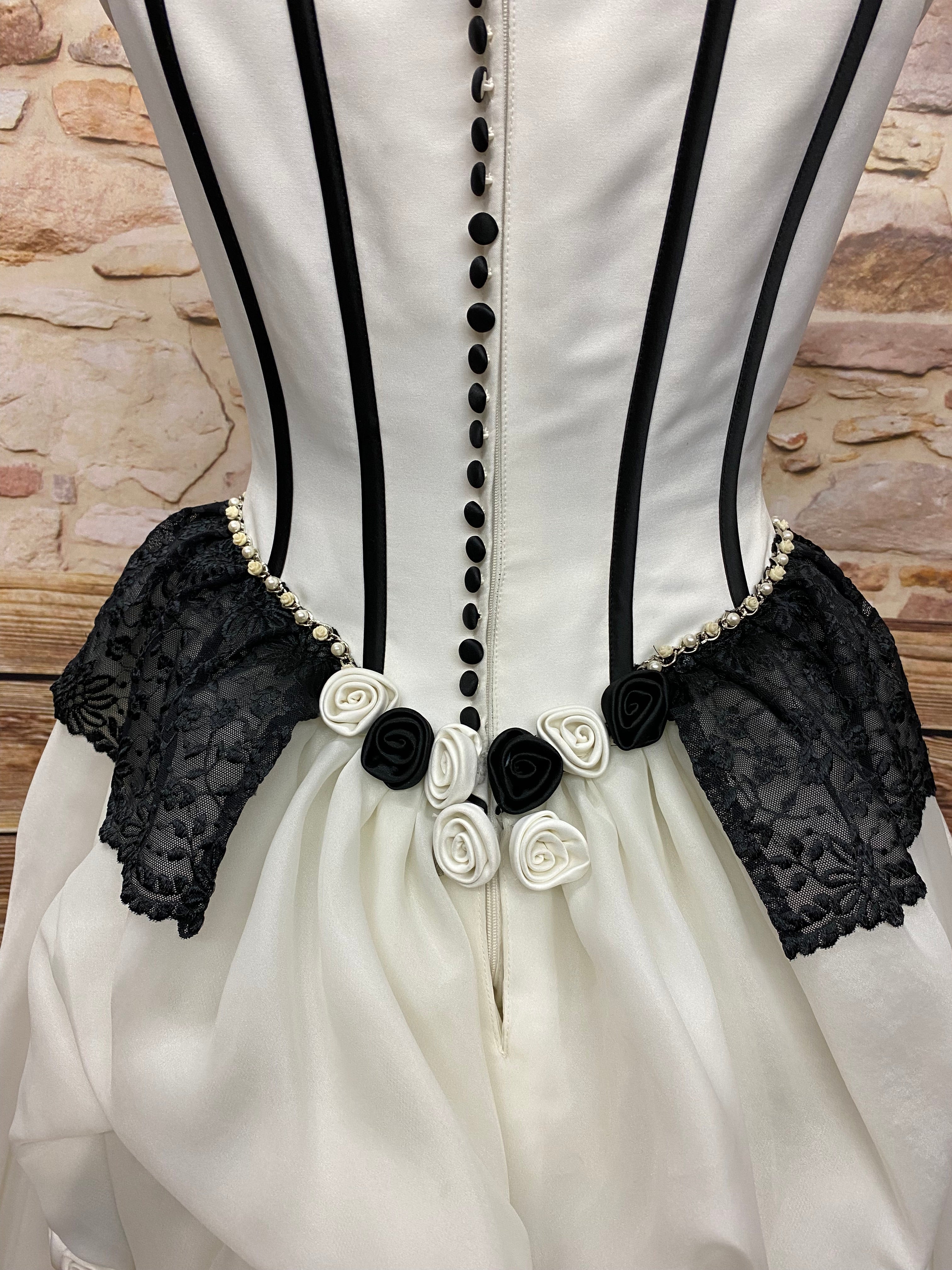 Hochwertiges Brautkleid Steampunk Vintage Rokoko Viktorianisch Hochzeitskleid Gr.38 Unikat