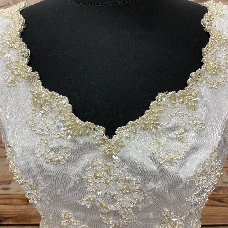 Kurzes Vintage-Ivory-Cocktailkleid – Gr. 38