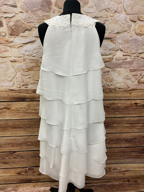 Luftiges Vintage-Layer-Kleid in Ivory – Gr. 48