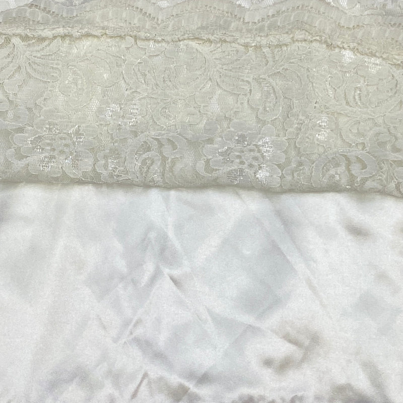 Vintage-Spitzenbrautkleid mit Satinband – Gr. 54