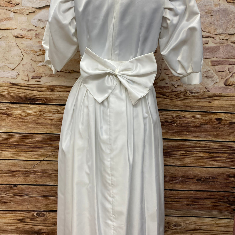 Glitzerndes Vintage-Brautkleid mit Puffärmeln – Gr. 42