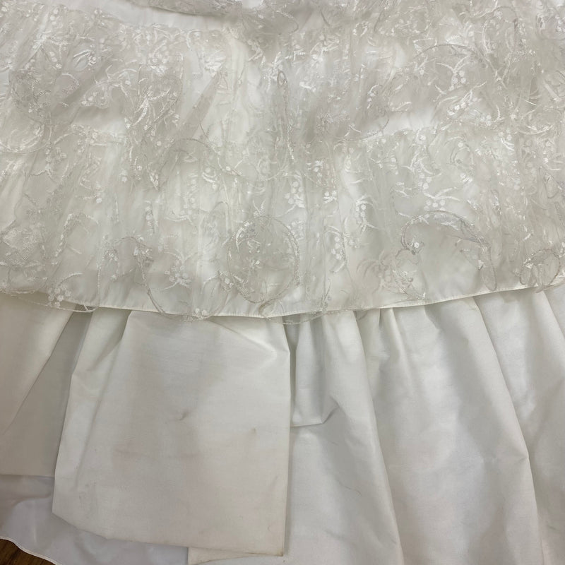 Vintage Brautkleid aus Spitze & Satin – Gr. 36 mit Schleppe