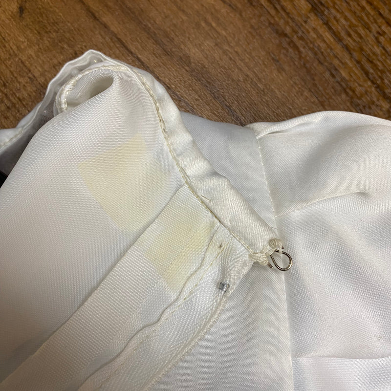 Glitzerndes Vintage-Brautkleid mit Puffärmeln – Gr. 42