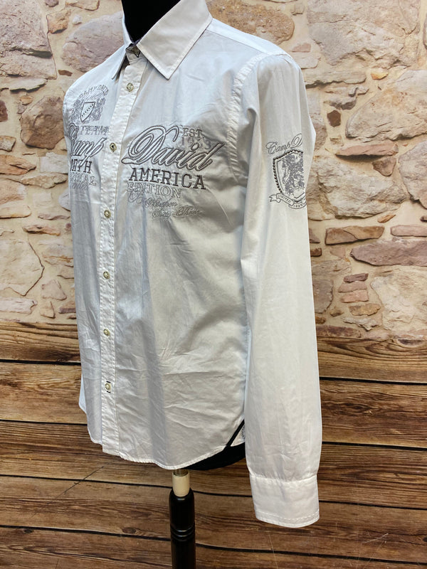 camp david neue kollektion 2023 Camp David Herrenhemd – Limited Edition in Weiß, Größe 40