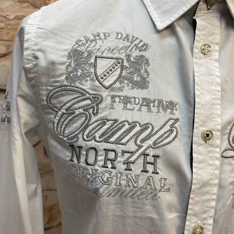 Camp David Herrenhemd in Weiß, Gr. 40 – Glad Rags Kostümverkauf
