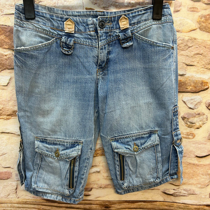 Jeans-Cargo-Bermuda in Mid-Blue, Größe 38, Colours of the World, viele Taschen, sehr guter Zustand