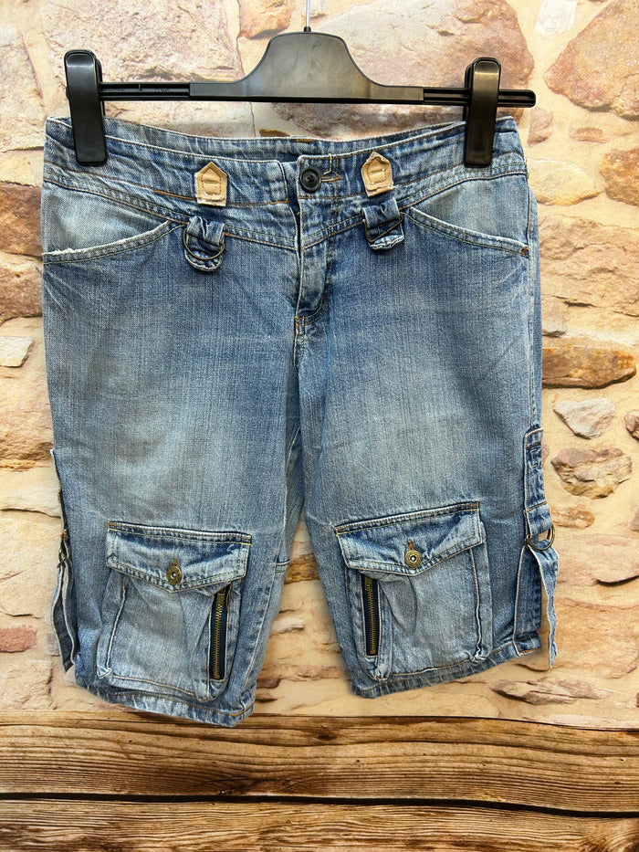 Jeans-Cargo-Bermuda in Mid-Blue, Größe 38, Colours of the World, viele Taschen, sehr guter Zustand