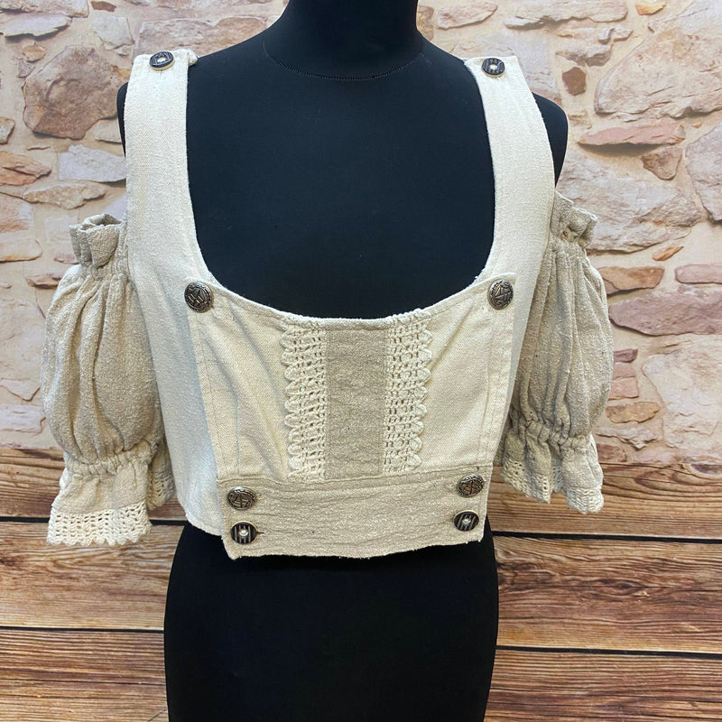 Vintage Damen Trachtenmieder von Oharivari – Beige, Größe L 