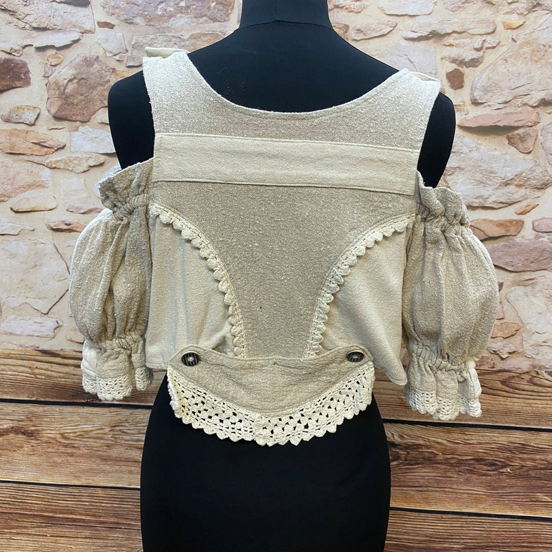 Vintage Damen Trachtenmieder von Oharivari – Beige, Größe L