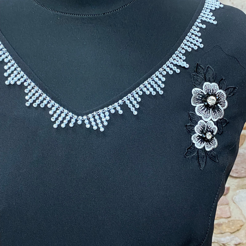 Schwarzes Charleston-Kleid, Kostüm im 20er Jahre Stil, hochwertig, Unikat, Gr.46