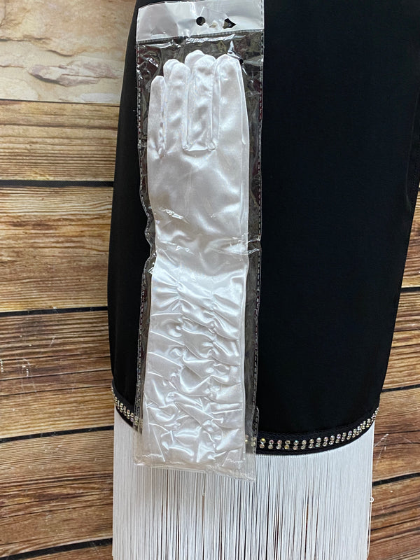 Schwarzes Charleston-Kleid, Kostüm im 20er Jahre Stil, hochwertig, Unikat, Gr.46