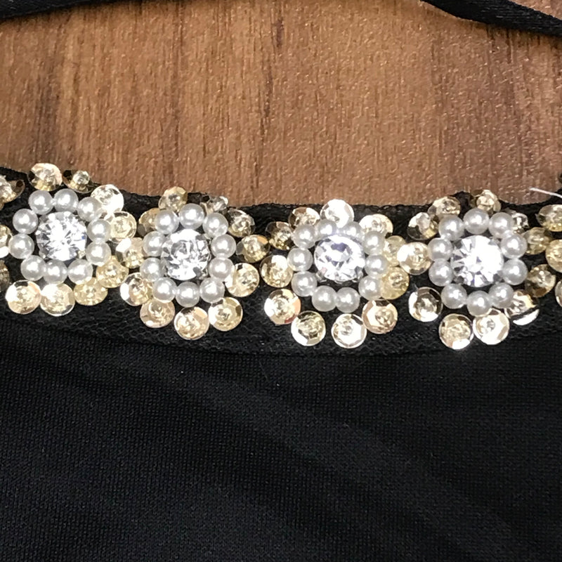 Hochwertiges Flapperkleid 20er Jahre Mode, Charlestonkleid Gr.34 schwarz/gold