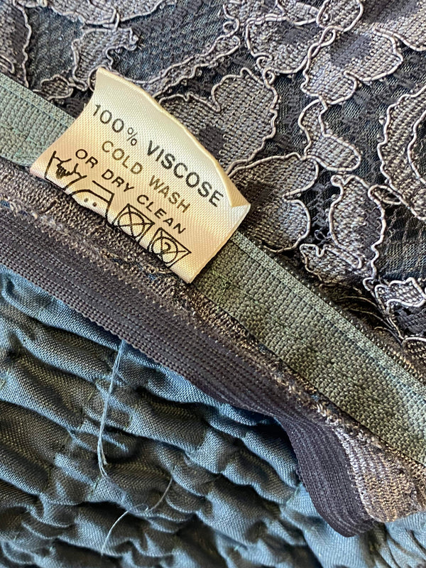 Vintage Cocktailkleid in Grau mit Spitzenmuster
