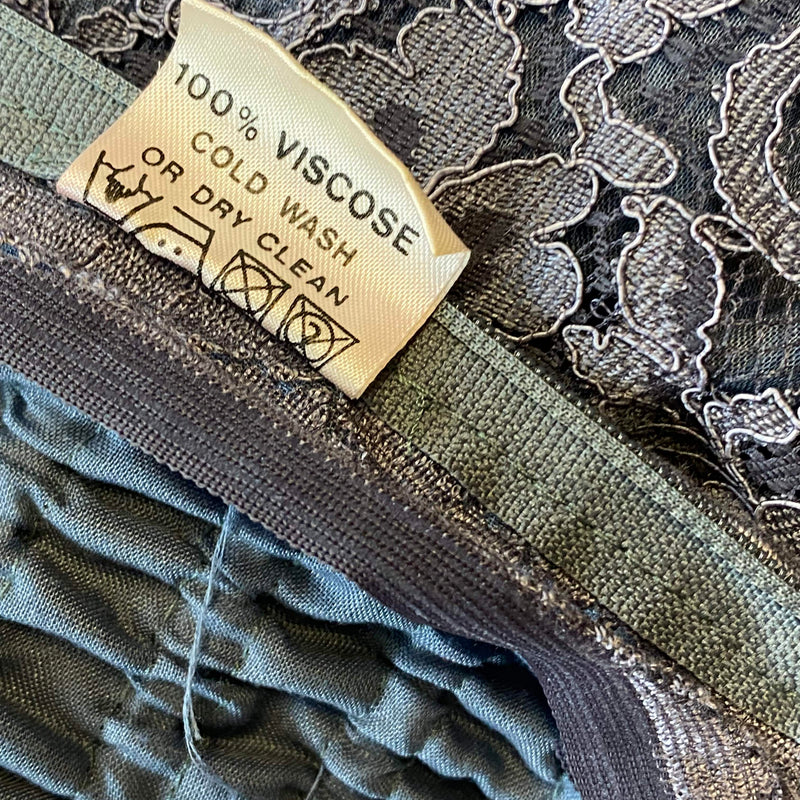 Vintage Cocktailkleid in Grau mit Spitzenmuster