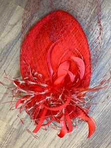 Roter Vintage Minihut Fascinator Damen-Cocktailhut original