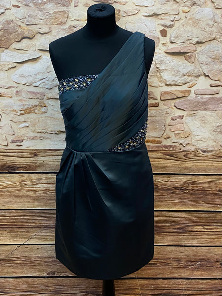 „Cocktailkleid asymmetrisch türkis grün Unique Gr 42 Vorderansicht
