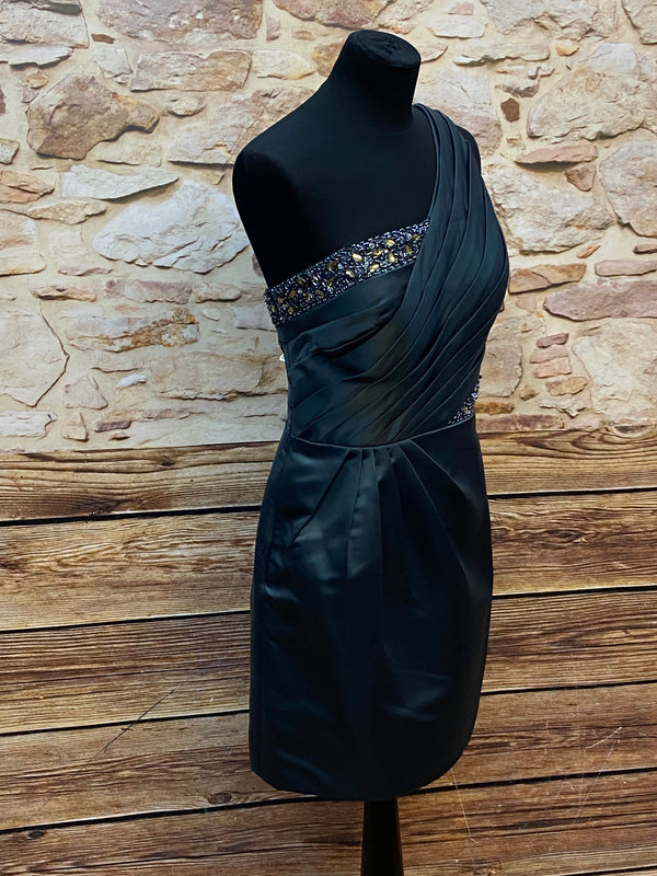 „Cocktailkleid asymmetrisch türkis grün Unique Gr 42 Seitenansicht