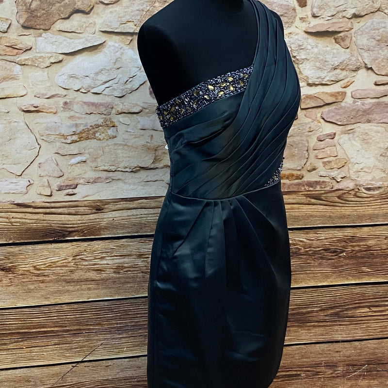 „Cocktailkleid asymmetrisch türkis grün Unique Gr 42 Seitenansicht