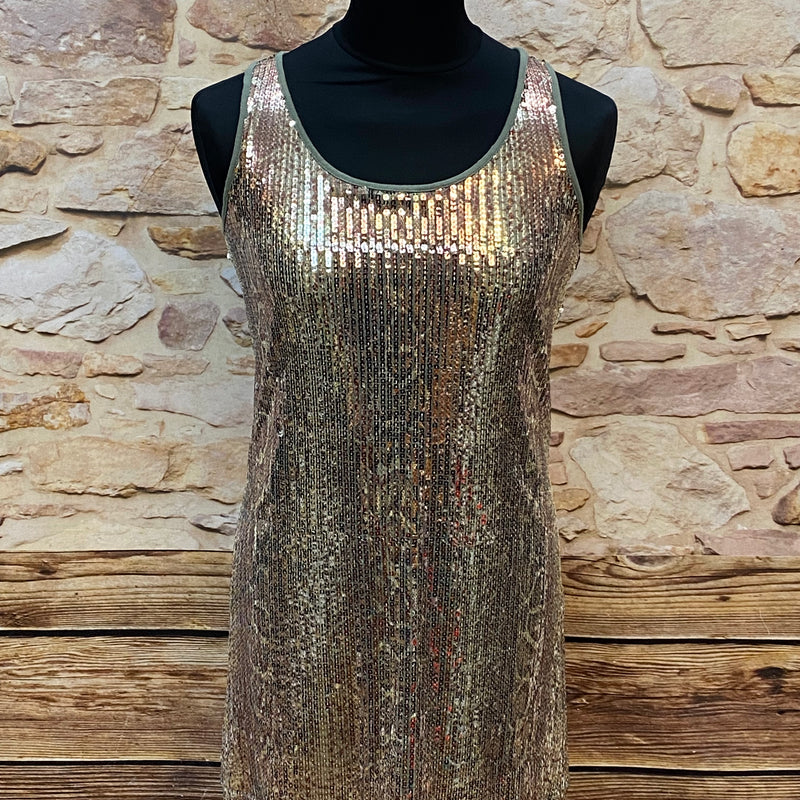 „Cocktailkleid gold Pailletten Mini Soul Gr S Party Vorderansicht