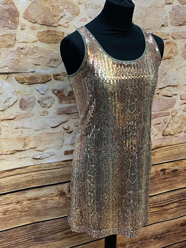 „Cocktailkleid gold Pailletten Mini Soul Gr S Party Seitenansicht